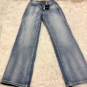 Flamingals wide leg stretchy denim jeans size S FL5-216